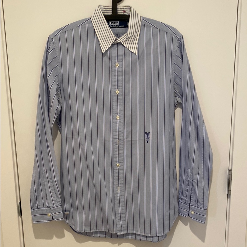 Polo by Ralph Lauren Blue and White Dress Shirt